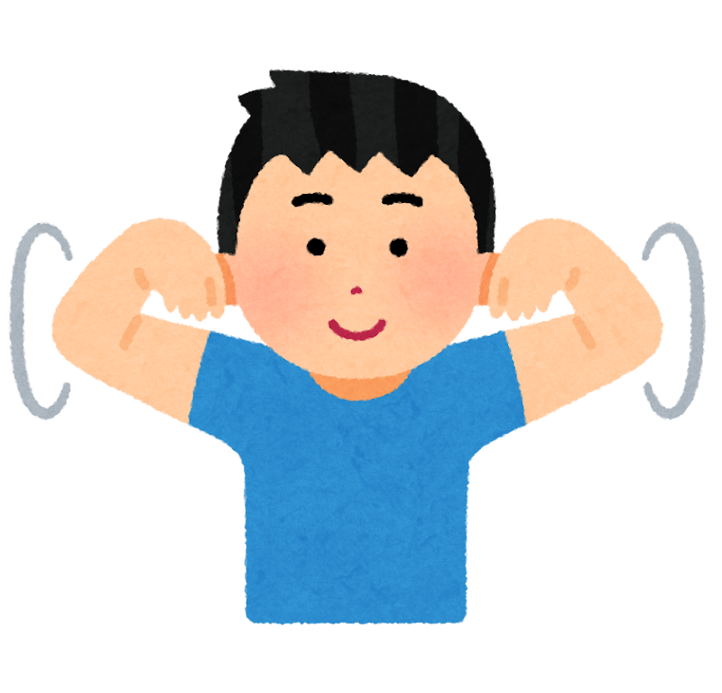 肩回し運動をする人のイラスト