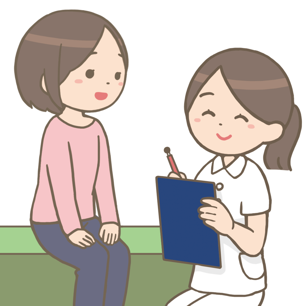 看護師が患者に問診しているイラスト
