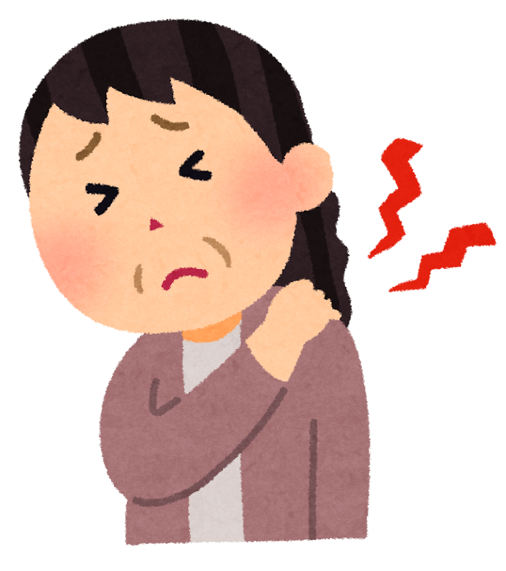 肩こりに悩む人のイラスト