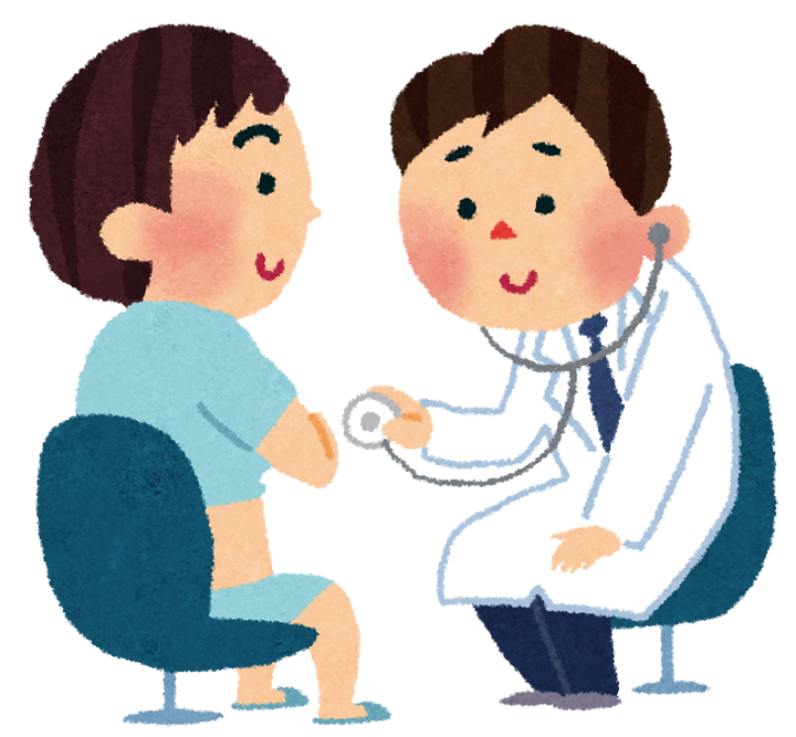 聴診器を用いた胸部の診察
