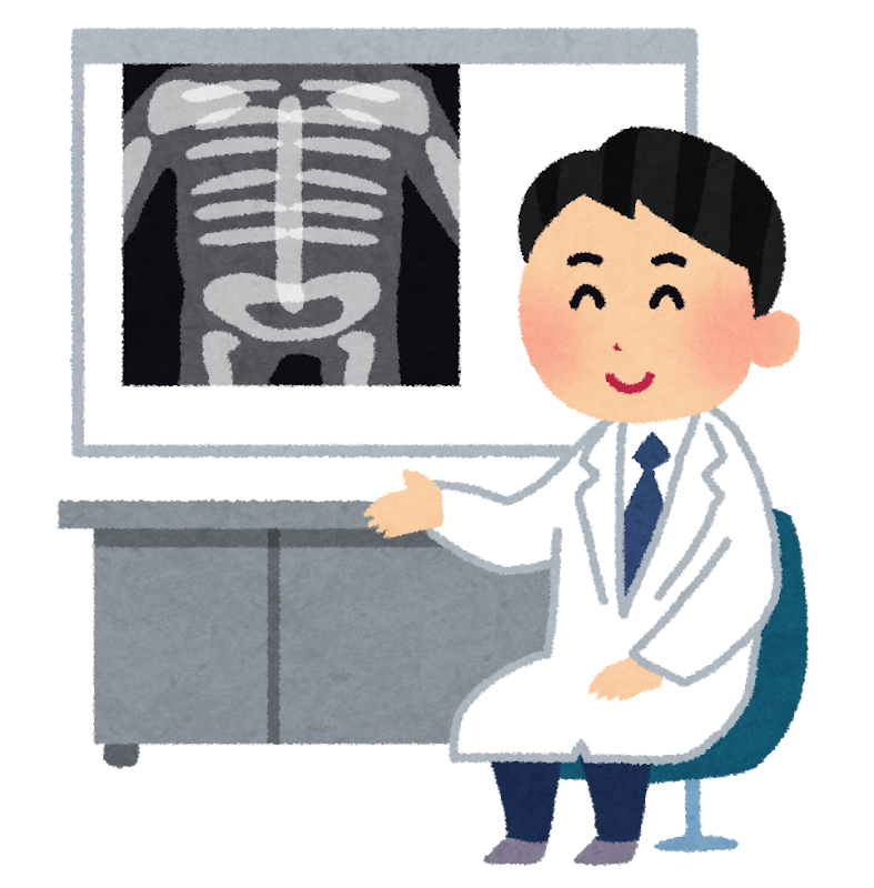画像所見を示しながら症例を説明する場面