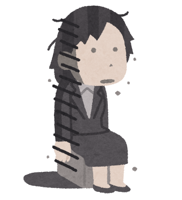 気力が尽きて落ち込んでいる人のイラスト