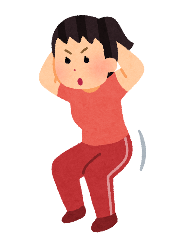 スクワットをする人のイラスト
