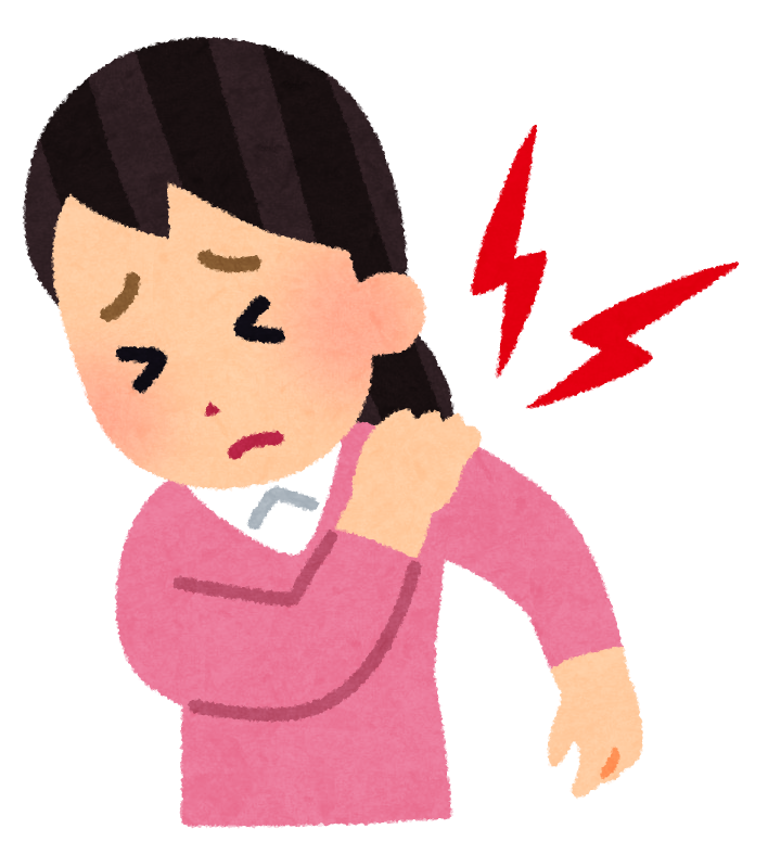 肩のこりに悩む人のイラスト