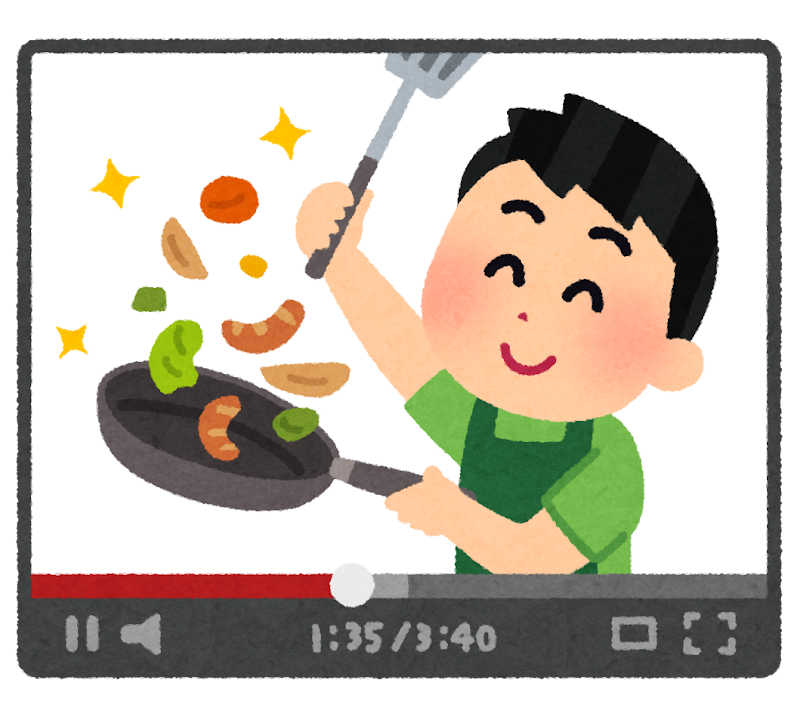 料理をする人のイラスト