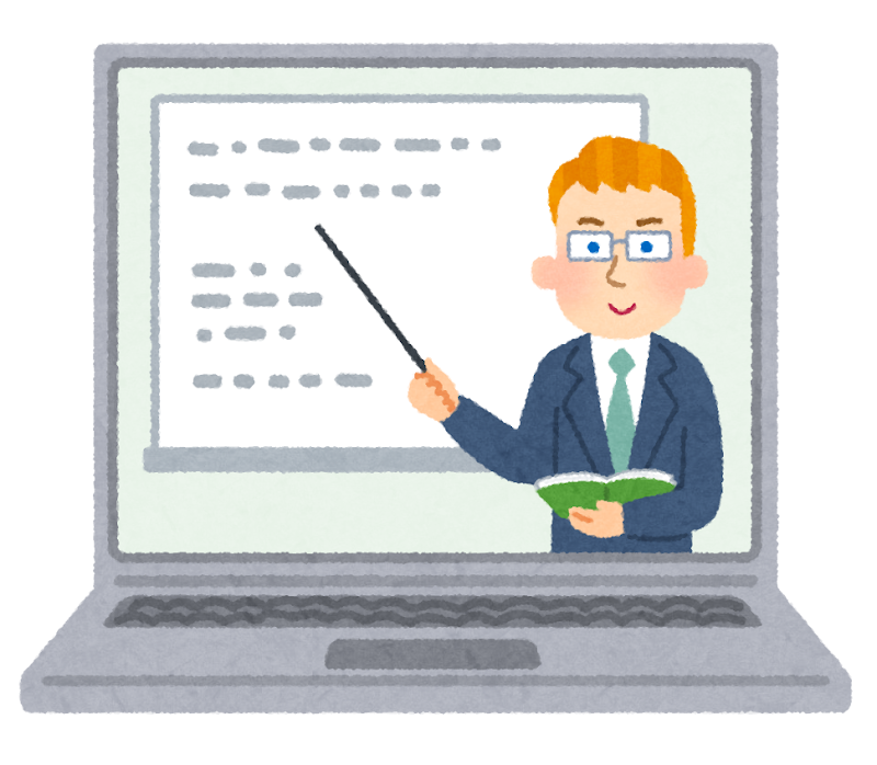 英語で講義を受けるイメージのイラスト