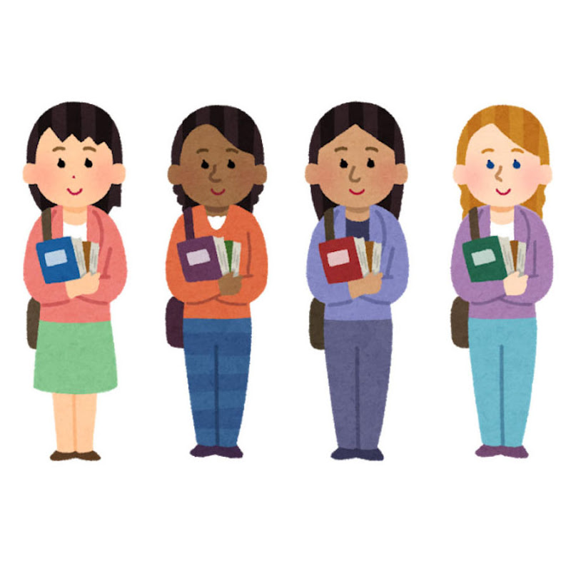 様々な国から集まった留学生のイラスト