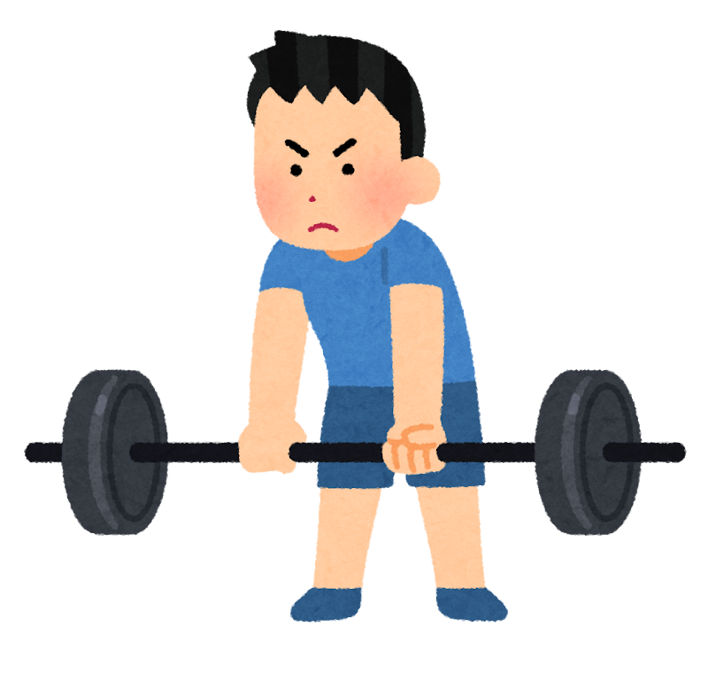デッドリフトをする人のイラスト