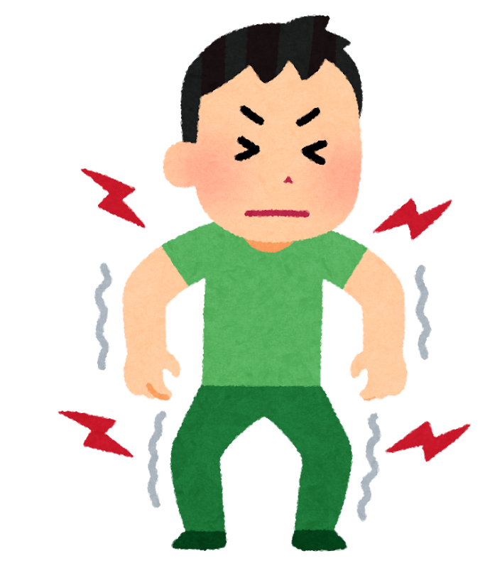 全身が筋肉痛になっている人のイラスト