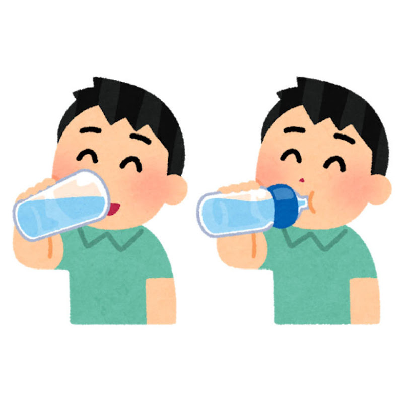 水分補給をする人のイラスト
