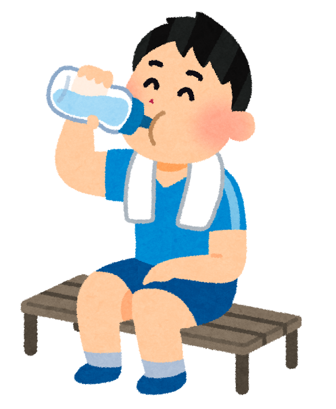 水分補給をする人のイラスト